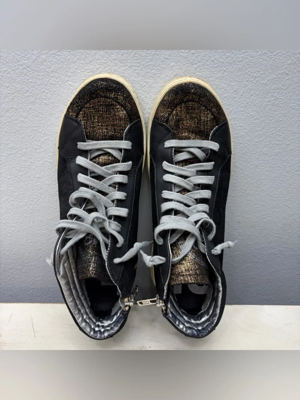 P448 Skate Leather High Top Zip Sneakers Size 39